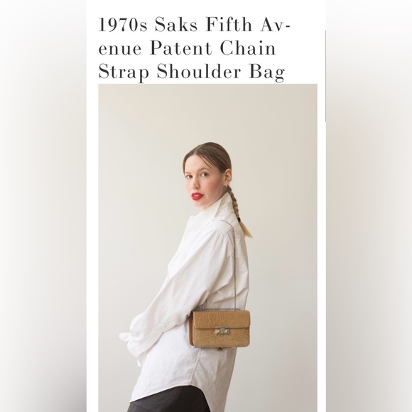 Vintage 70’s Saks Croc Embossed Patent Leather Shoulder Bag Evening Clutch - Picture 4 of 15